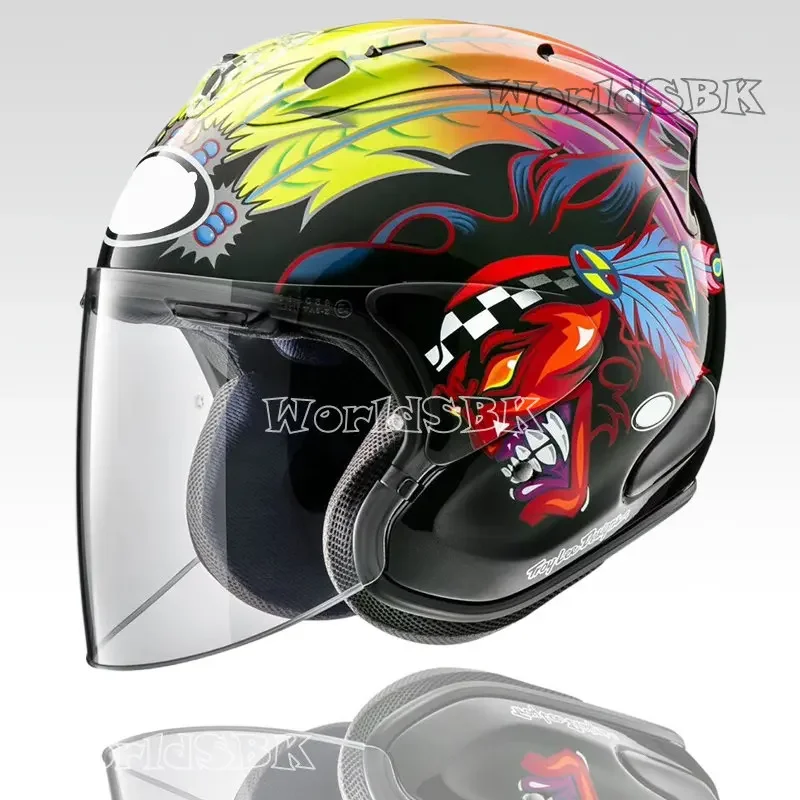 

Ram3 Helmet Motorcycle Half Helmet Outdoor Sport Men And Women Motorcycle Personality Open Face Racing Helmet Four Seasons