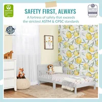 Toddler Bed In Pebble Grey, Low To Floor Design, Non-Toxic Finish, Safe Rails, Made of Pinewood 2
