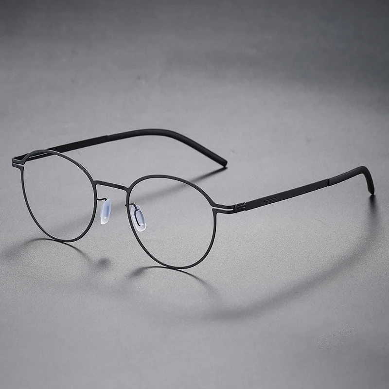 Germany Fashion Round Screwless Ultra-light Glasses Frame Men Women Brand Designer Tona Stainless Steel Eyeglasses Eyewear Gafas