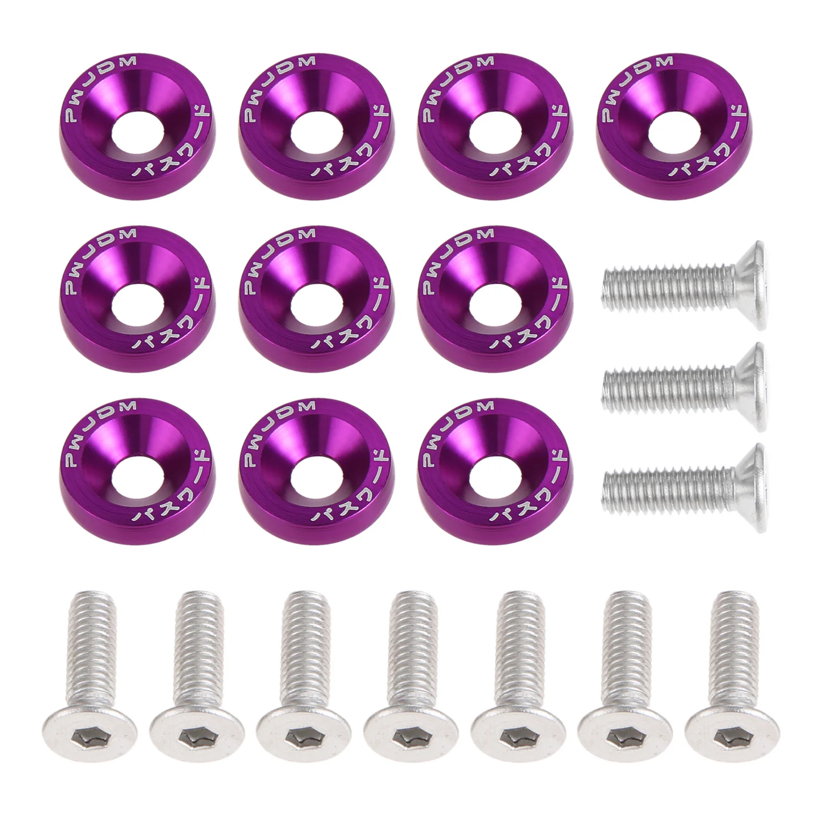 Auto Fasteners M6 Anodized Aluminum Fender Screw Washers Bolts for Automobile Fender Headlight Bumper Car Modified