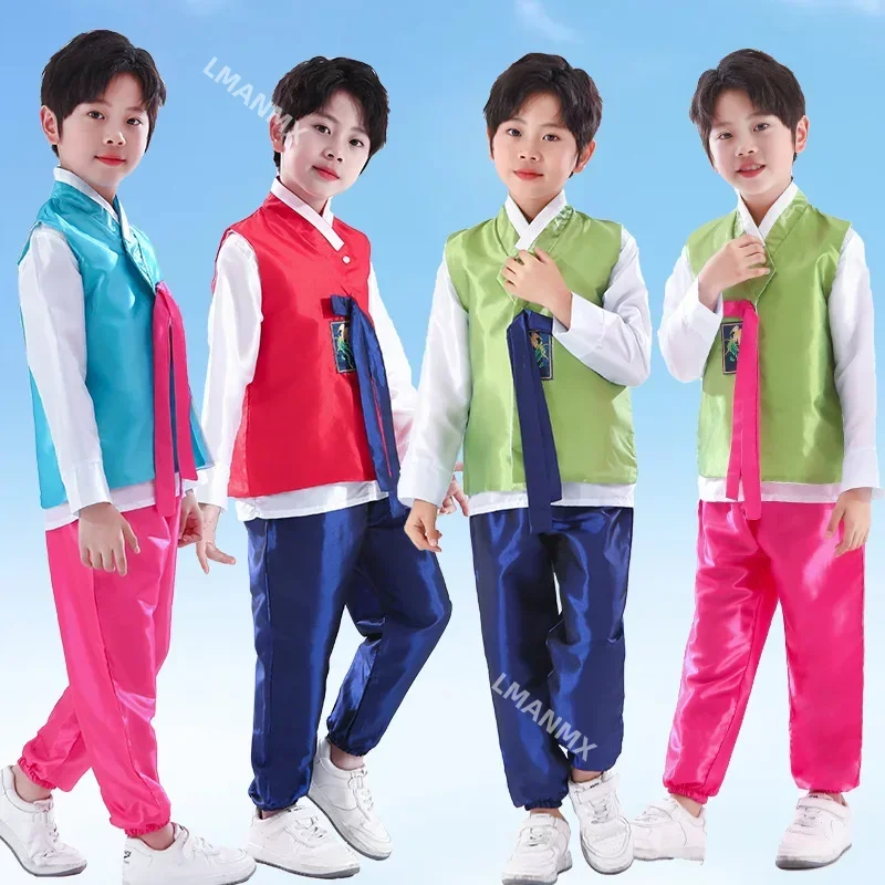 Korean Hanbok Costume Children's Hanbok Girls Boy Dance Ethnic Minority Performance Costume Men women National Costume Kid Dress