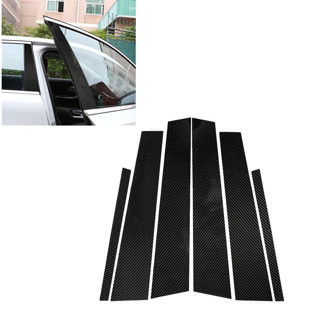 

Carbon Fiber Car Exterior Door Window Center B Pillar Strip Sticker Cover Trim Shade Shield For BMW 3 Series G20 G21 2019-2023