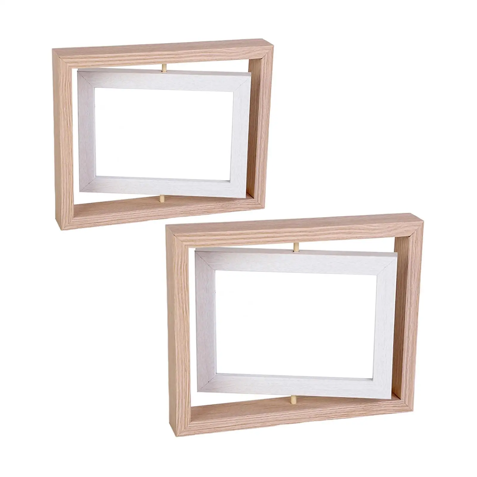 Rotating Picture Frame for Home Decor Easy to Install Clear DIY Double Sided Photo Frame for Weddings Office Table Aunt Grandma