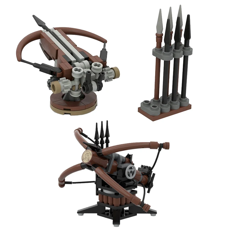 MOC Creative Expert Ideas Military Medieval Weapon Crossbow Catapult Crane Bricks Building Blocks DIY Toys for children gifts 3