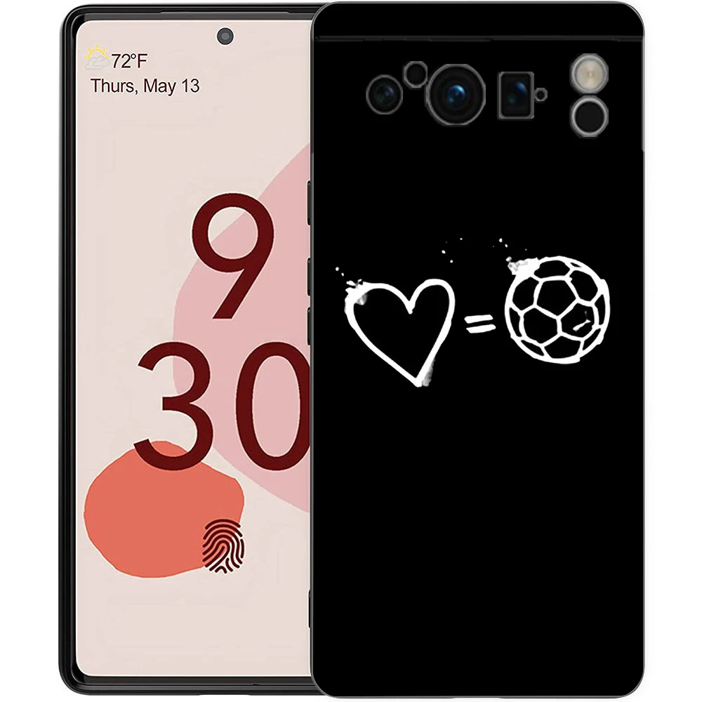 Soccer Ball Passion Shockproof Silicone Phone Case - Black Cover s