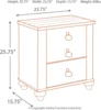 Signature Design by Ashley Willowton Farmhouse 2 Drawer Nightstand with USB Charging Ports, Whitewash 3