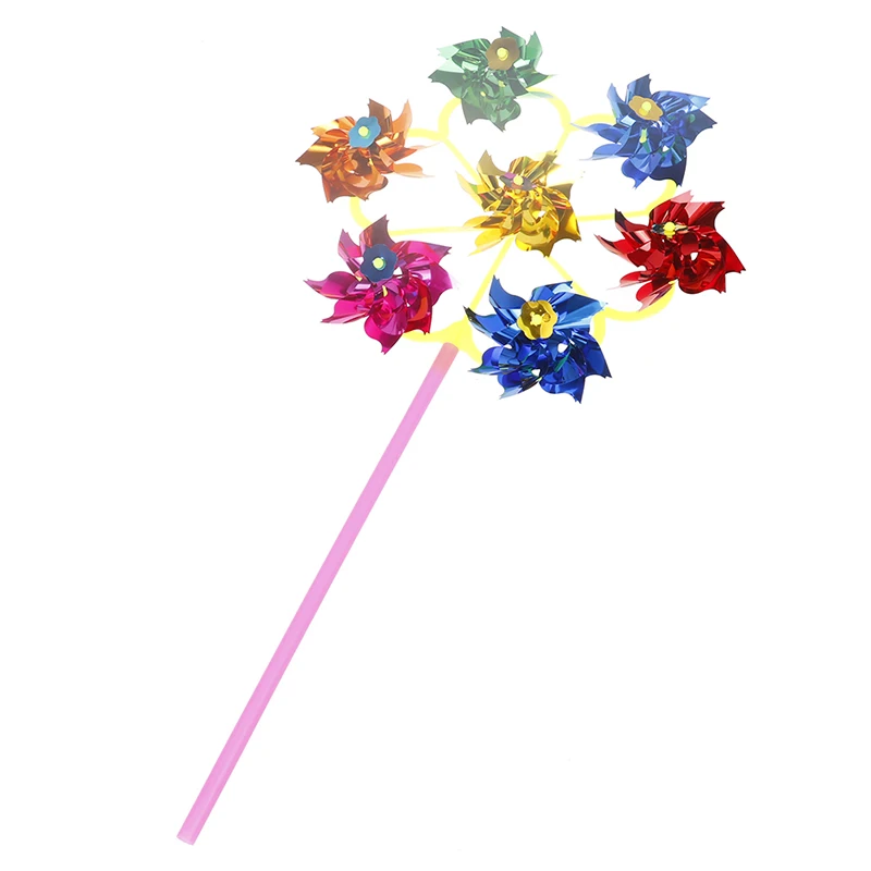 Kids Toys Easy Decoration Garden Orchard Colorful DIY Sequins Windmill Wind Spinner Home Garden Yard Decoration