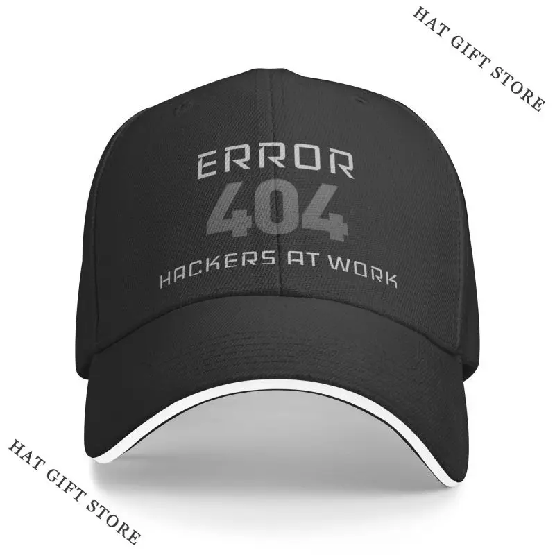 

Hot Personalized Error 404 Hackers At Work Baseball Cap Men Women Breathable Computer Geek Programmer Dad Hat Streetwear