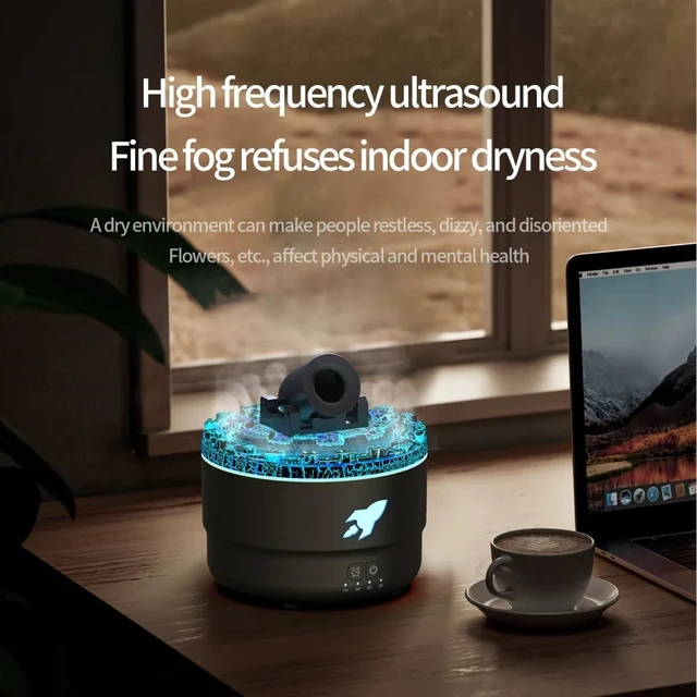 HOMEFISH Aromatherapy Diffuser  Spray Air Humidifier 7Colour Gradient Night Light Ultrasound Essential Oil Arome Diffuser 2