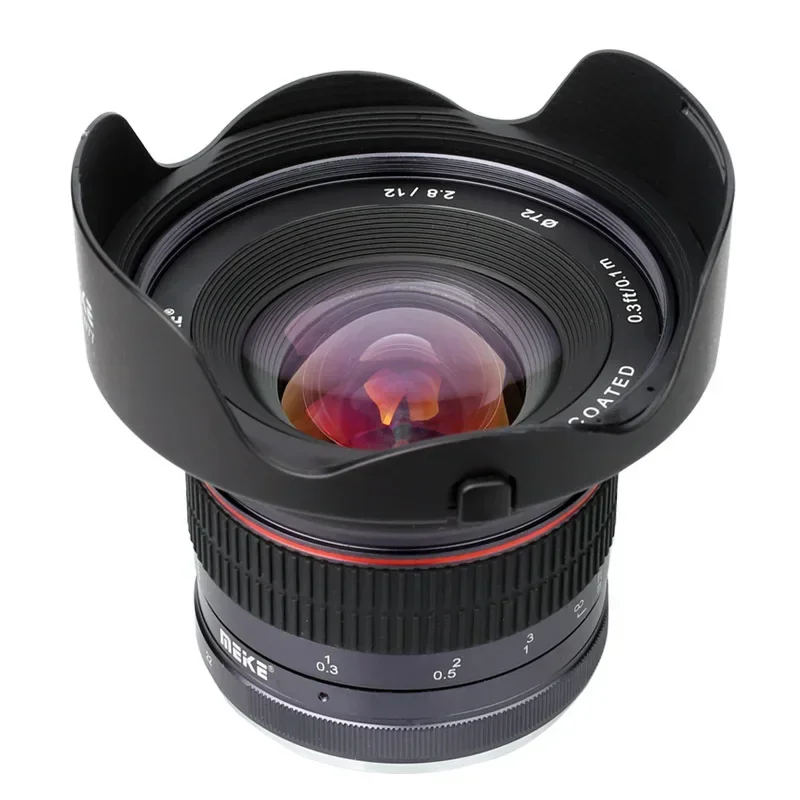 메이케 MK-12mm F2.8 수동 고정 초점 초광각 미러리스 카메라 렌즈 캐논 니콘 후지 호환
