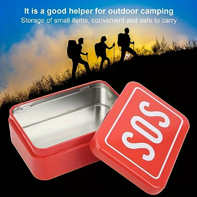 Tragbare SOS Zinn Medizin Pille Lagerung Fall Deckel Container für Outdoor Survival Gear Kits Set Erste Hilfe Pille Box Erste-hilfe-kit – Detail 3
