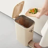 UFORU Trash can household kitchen new living room  toilet with lid large capacity high appearance level foot on paper basket 3