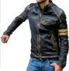 Men's Black Biker Vintage Motorcycle Distressed Cafe Racer Leather Jacket Classic Biker Jacket Aviator Motor Autumn Coats 2