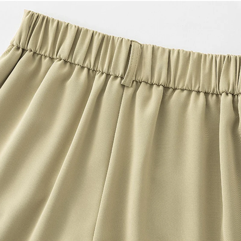 Summer New Womens Shorts Korean Loose High Waist Casual Basics Button Packet Wide-leg Short Pants Femal
