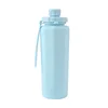 600ML Collapsible Water Bottle Silicone Foldable Water Cup Outdoor Sports Leakproof Reusable Kettle for Travel Camping Yoga 6