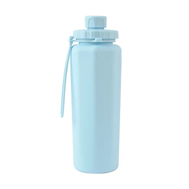 600ML Collapsible Water Bottle Silicone Foldable Water Cup Outdoor Sports Leakproof Reusable Kettle for Travel Camping Yoga 6