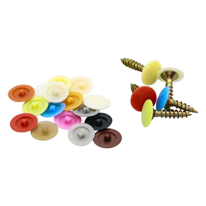 100pcs/Bag  Colorful Screw Cap Covers Decoration Plastic Tapping Screws Hole Cover For Furniture Hardware Home Beauty