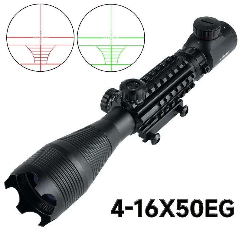 

Tactical 4-16X50EG Scopes Optics Rifle Scope Red/Green Illuminated Riflescope Outdoor Long Range Sight Fits 20mm Rail Mount