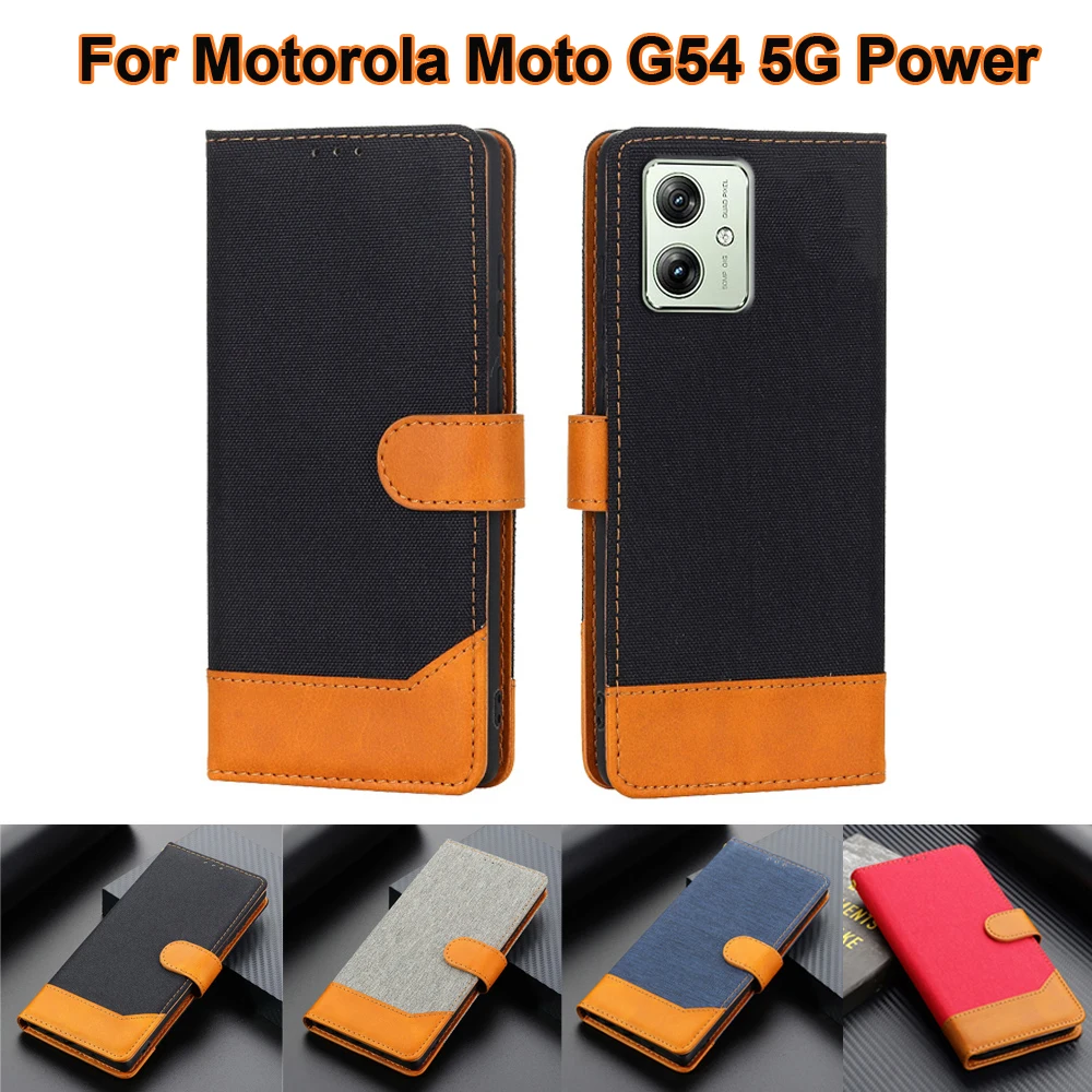 

Business Phone Cover For Motorola Moto G54 5G Power Case Leather Capa Wallet Capa For Estuches Moto G54 5G India XT-2343-1 Funda