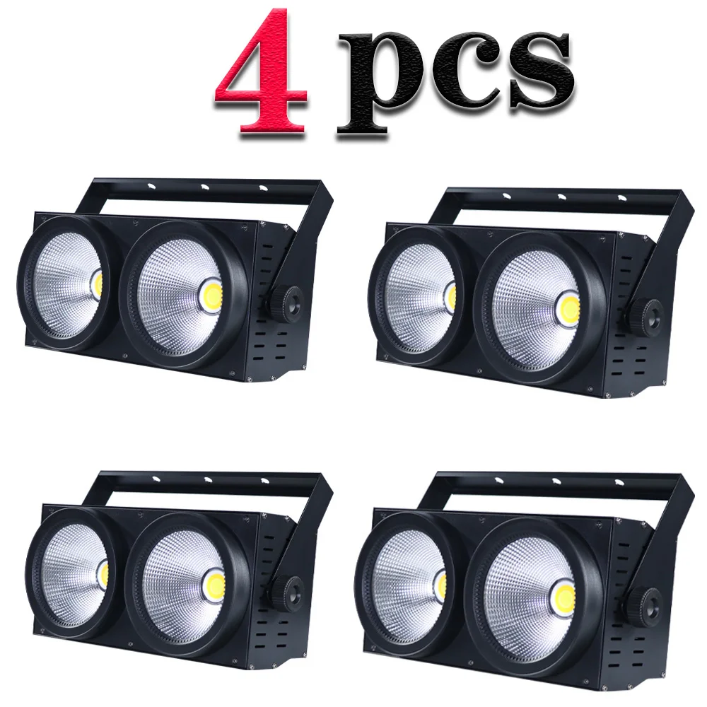1/4PCS 200W 2 augen COB LED DMX Flut Blinder Weihnachten Lichter Kühl Warm Weiß DJ Publikum bühne Beleuchtung Disco Hochzeit Party