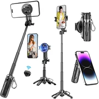 Magnetic Mini Selfie Stick Tripod Stand for iPhone Magsafe Phone Tripod with Remote for Travel Vlogs Photos Live Video Recording