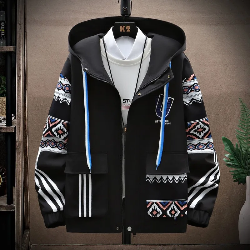 

Trendy Patterned Hoodie Jacket Fairy Dark Printed Jacket Hip-hop Street Clothing Harajuku Anime Jacket Zippered Hoodie For Men