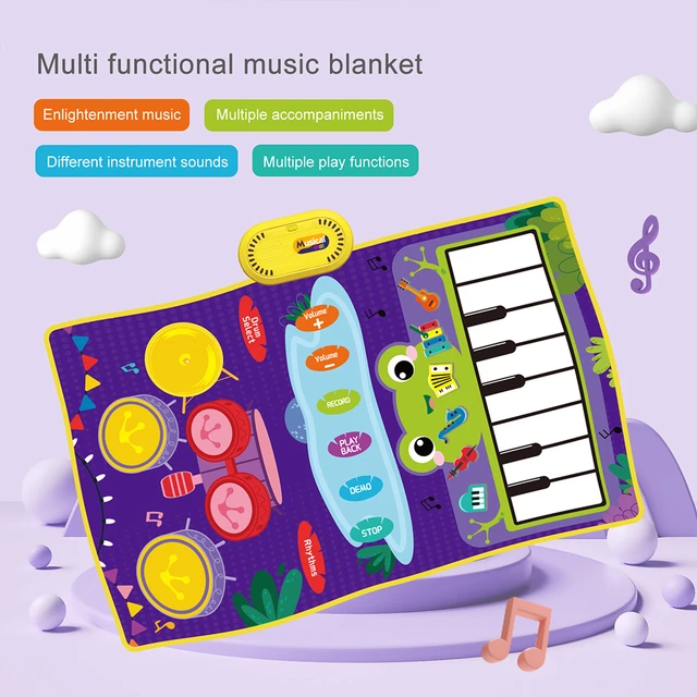 80x50cm esteira do jogo da música para crianças piso piano teclado tambor  brinquedos dança esteira com 6 instrumentos sons brinquedos educativos -  AliExpress