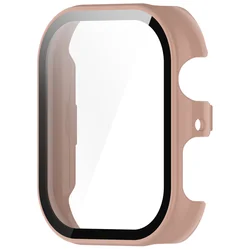 Enhanced Protective Watch Case with Glass Film Coverage: Durable Hard PC Frame and Shell Accessories (Pink)