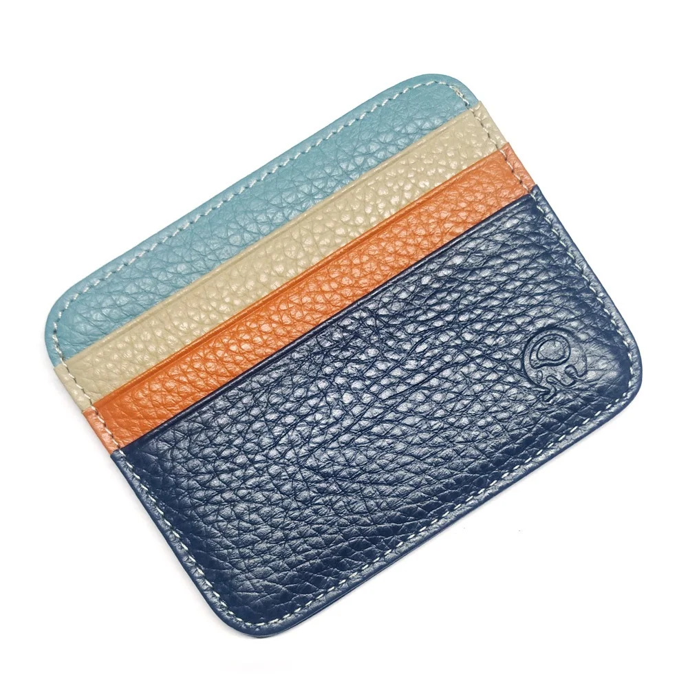 Couro genuíno ID Pocket para Banco e Cartão de Crédito, Stonego Thin Card Wallet, Cash Cards Pack, Bus Card Holder, 1Pc