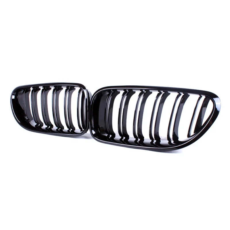 Für BMW 6er F06 F12 F13 M6 Auto-Frontnierengrill Stoßstangengrill Racing Grills 2012–2017 Doppellatten glänzend schwarz – Detail 3