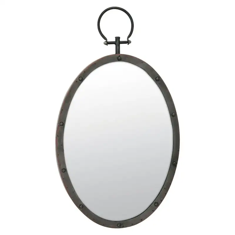 

x 14.1" Bronze Industrial Wall Mirror with Metal Hanging Loop