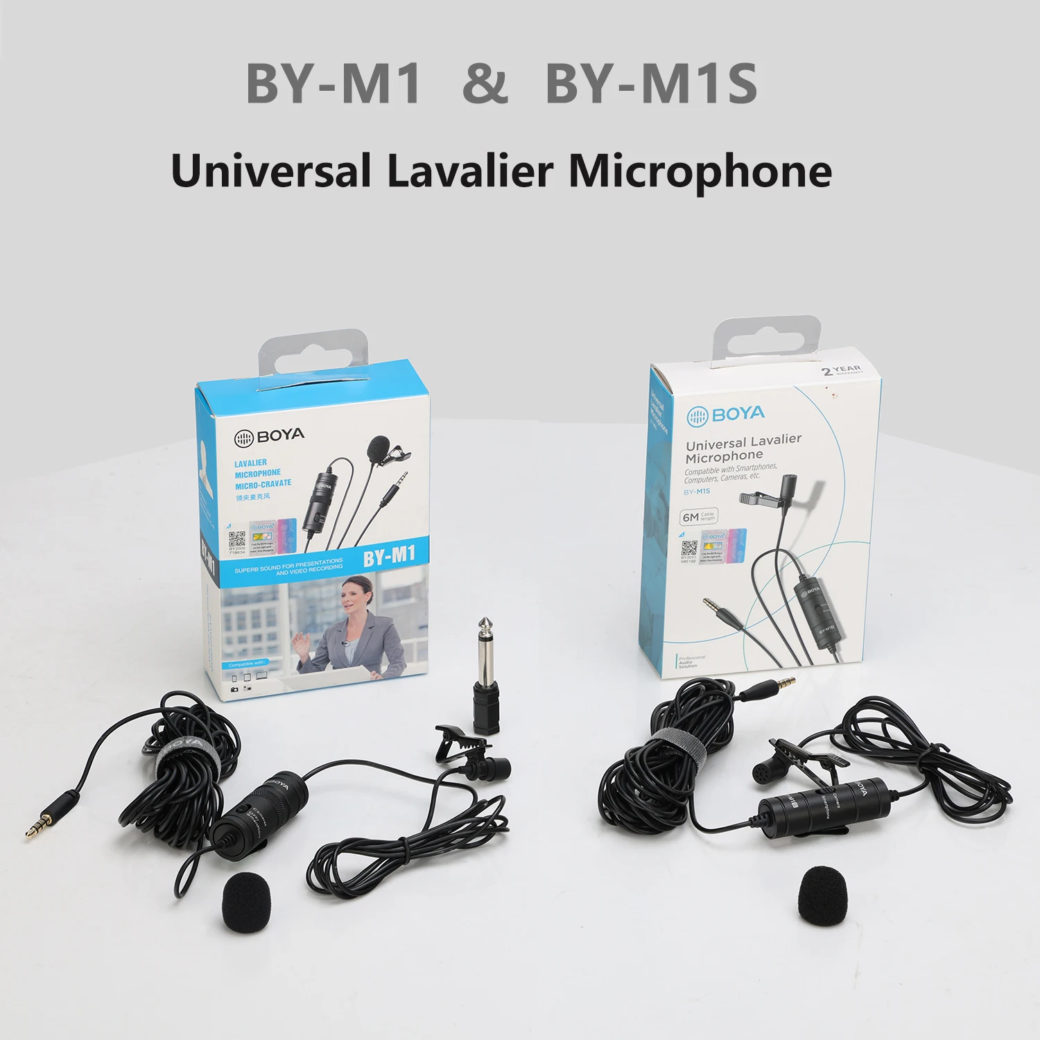 BOYA BY-M1 6m Professional  3.5mm TRRS Lapel Condenser Microphone for PC Mobile Phone Streaming Lavalier Microphone Blogger Vlog