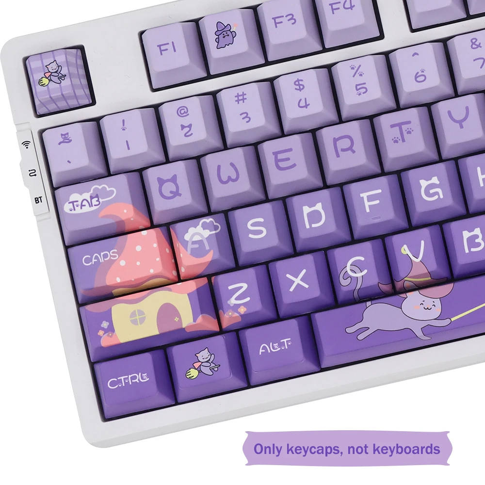 Purple Gradiente Gato Keycaps Cereja Perfil Pbt Dye Sublimação Keycap para Interruptor mx Teclado Mecânico Gk61 64 68 75 84 87 96 - Imagem 5