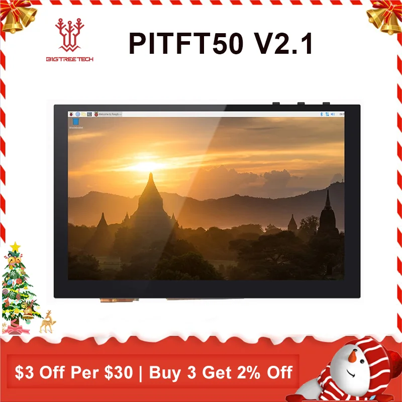 Bigtreetech Pitft50 V2.1 Touch Screen Inch Capacitive Octoprint Lcd Display For Raspberry pi 3b+ 2b 3d Printer Parts Tft50
