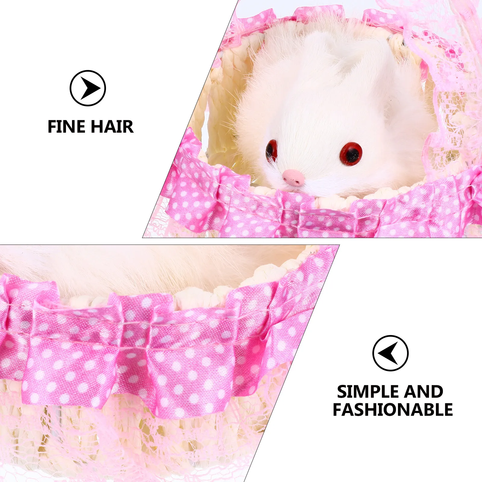 1Pcs 직조 바구니 시뮬레이션 토끼 장식품 장식 장식품 고품질 소재 고급 장인 정신 복고풍 우아함