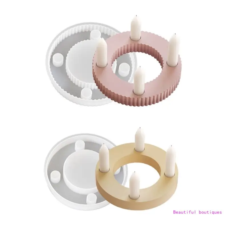 

Four Holes Candlestick Silicone Mould Plasters Resin Making Molds DIYs Candle Holder Gypsum Mold for Table Decorations DropShip