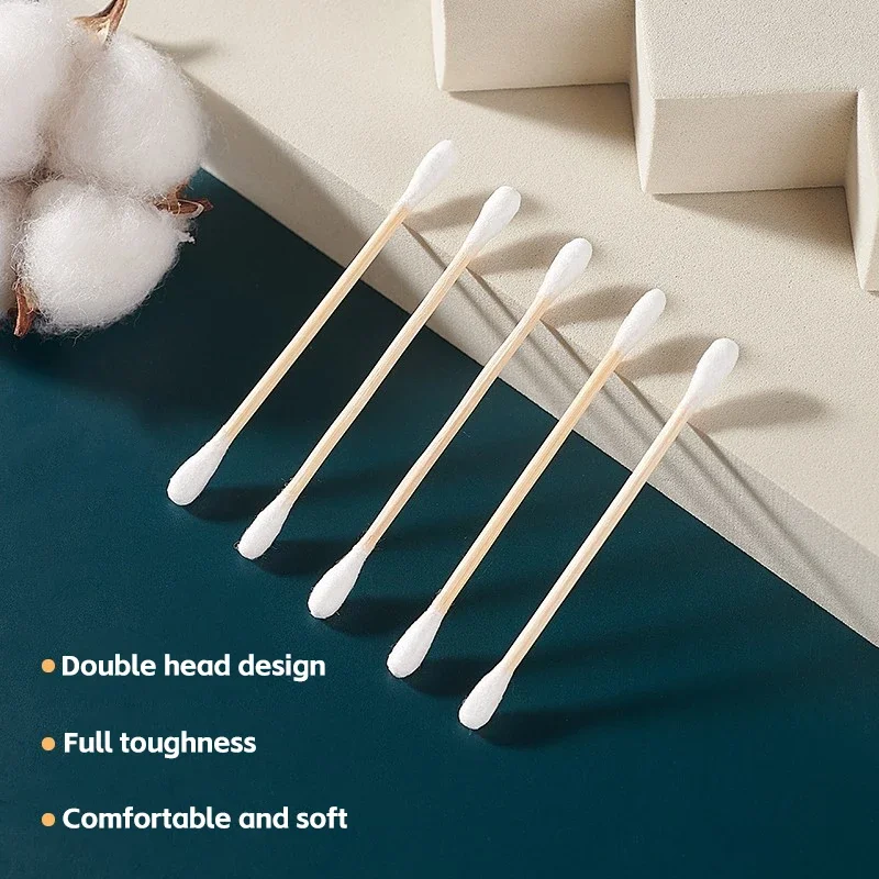 Cotton Swabs 100pcs Per Pack 5 Packs Double-ended Baby Ear Cleaning Sticks Healthy Cleaning Tools
