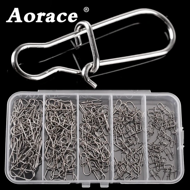 50/150pcs Set Stainless Steel Nice Hooked Snap Pin Fishing Rolling Swivel  Lure Connector Carp Fishing Accessories Sea with box - AliExpress