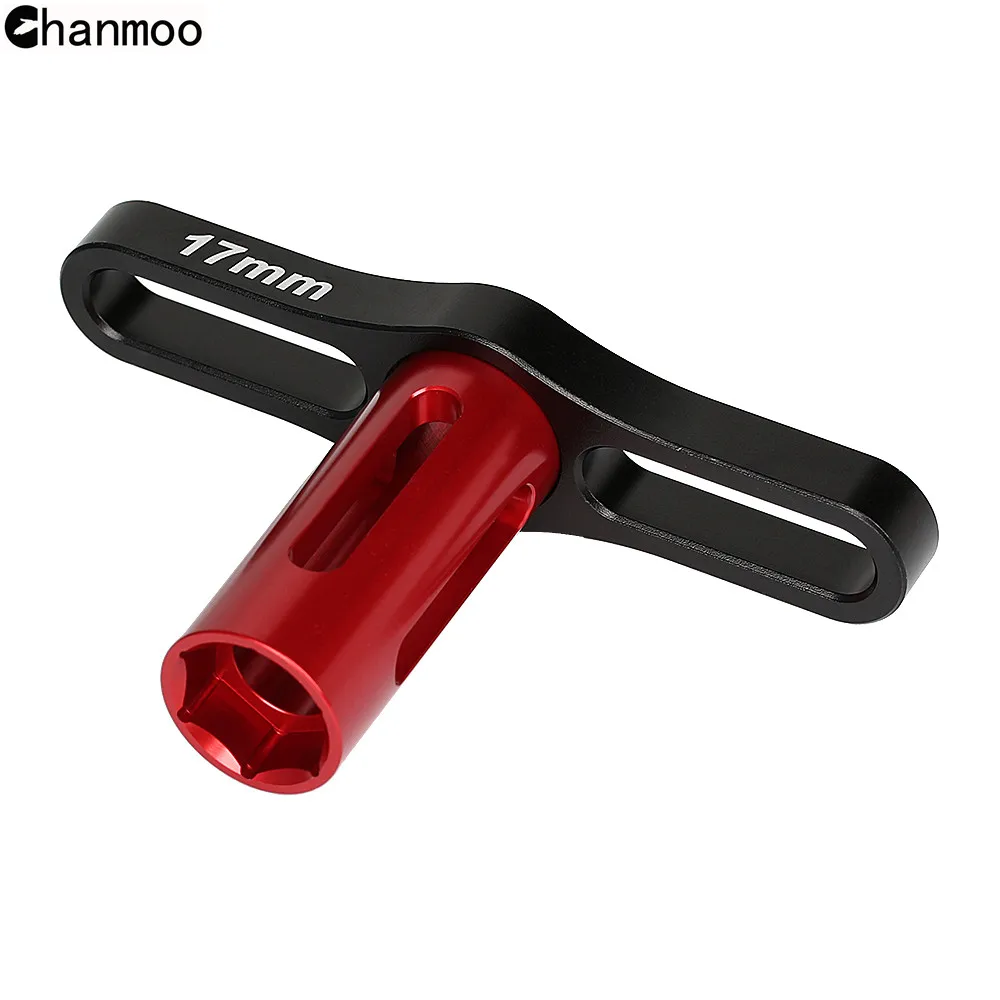 Chanmoo 범용 휠 육각 너트 슬리브 렌치 17mm 금속 도구 육각 커플러 키트 1/8 RC 자동차 트럭 몬스터 트럭 X-Maxx SUMMIT