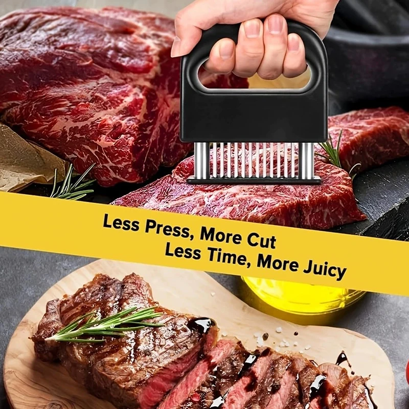 Meat Tenderizer Tool 48 Stainless Steel Stapler Sharp Needle Blades for Kitchen Tenderizing Beef