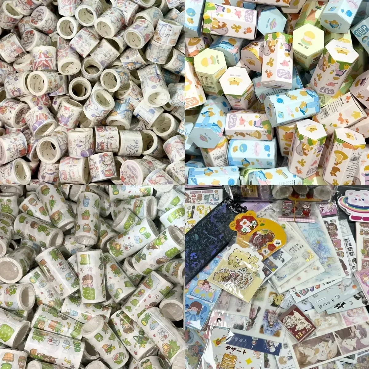 500g Random Washi Tape Set 50-60 Pcs No repeat Stationery Stickers Adhesive Masking Tape Scrapbooking Kawaii Journal Supplies 4