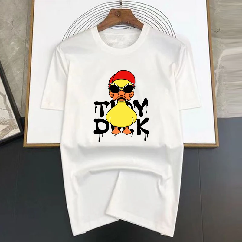 

Duck in Sunglasses 2024 New Top for Men and Women Basic Cotton T-shirt Summer Round Neck Fashion Casual Short Sleeve