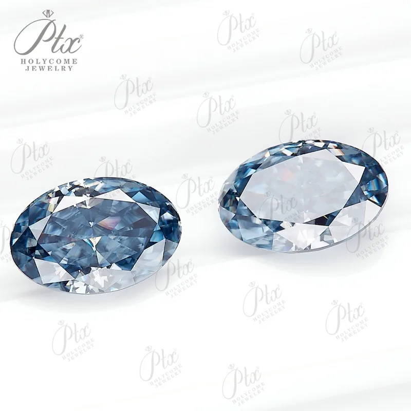 0,1-10CT Moissanit, ovale Form, leuchtendes Blau, Primärfarbe, VVS1, DIY-Ring, Halskette, Ohrringe, Hauptmaterialien, Perlen für die Schmuckherstellung – Detail 5