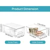 4 Pack Stackable Storage Drawers,Clear Acrylic Drawer Organizers with Handles, Easily Assemble for Fridge 3