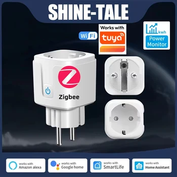 ปลั๊กอัจฉริยะ Tuya WiFi/Zigbee แบบ EU 16A/20A พร้อมระบบตรวจสอบพลังงาน ตั้งเวลา ควบคุมด้วยเสียง ใช้งานร่วมกับ Alexa, Google Home และ Alice 1