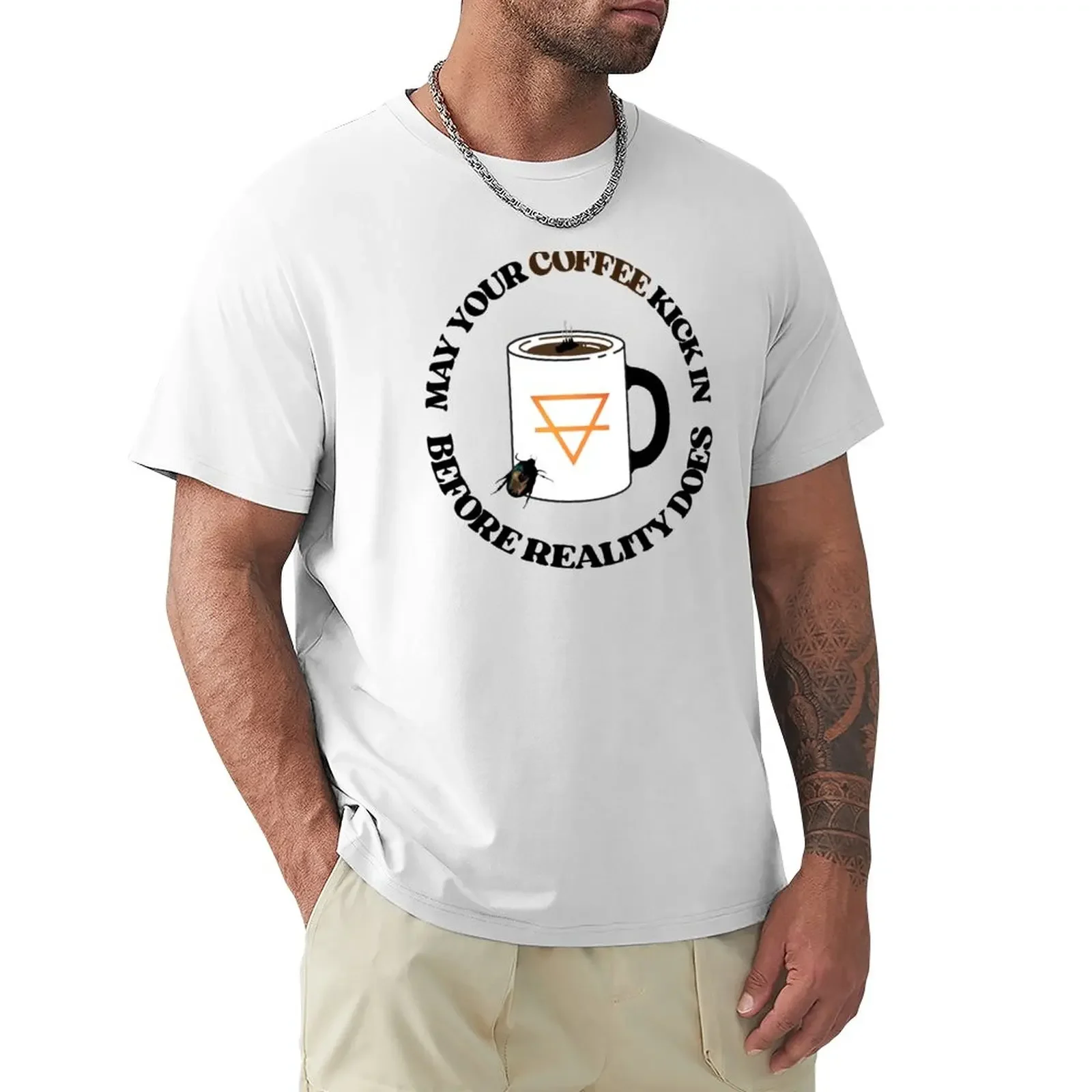 

May your coffee kick in before reality does T-Shirt sports fans quick drying plus size tops men clothings