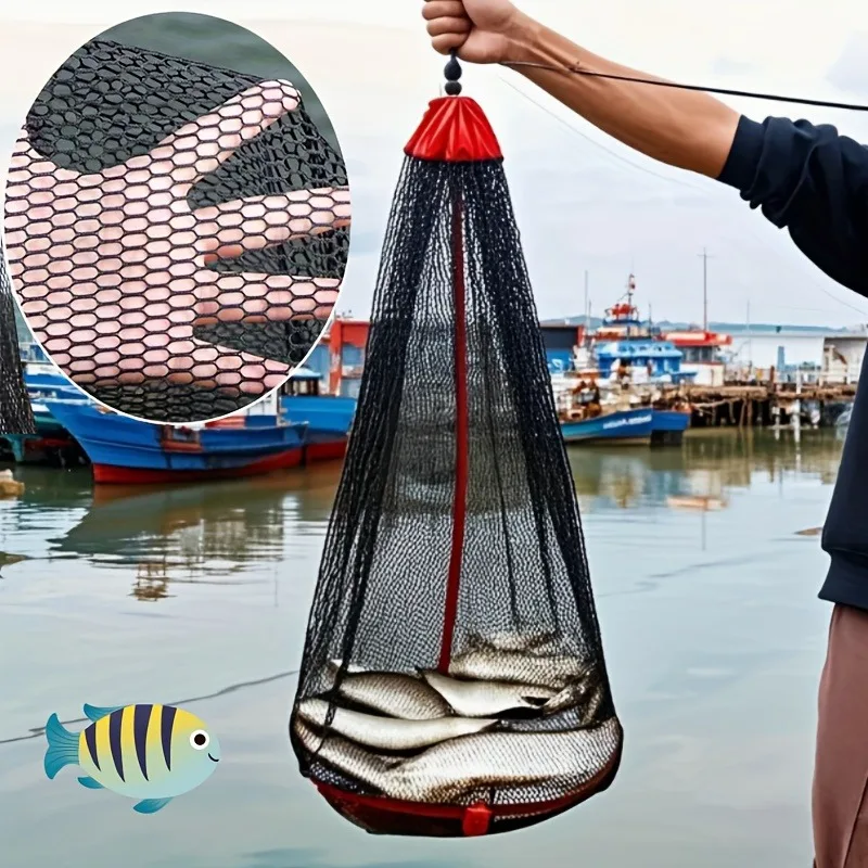 Single-Pack Quick-Dry Nylon Mesh Fishing Bag - Foldable and Durable