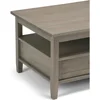 Coffee Table Warm Shaker Solid Wood 48 Inch Wide Rectangular Transition, Distressed Grey for Living Room and Family Room 5