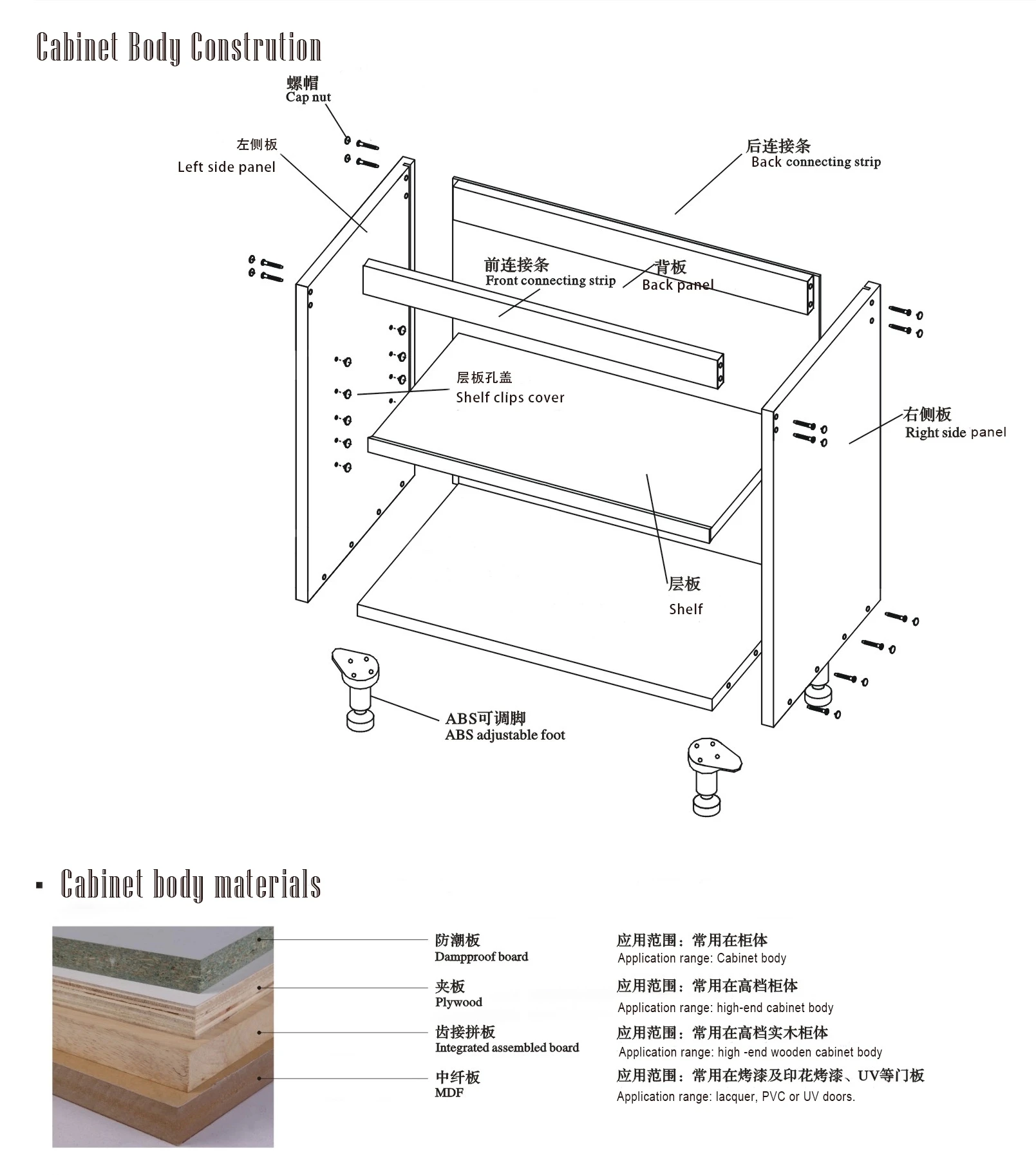 Made New Design Kitchen Furniture Solid Wood Kitchen Cabinets