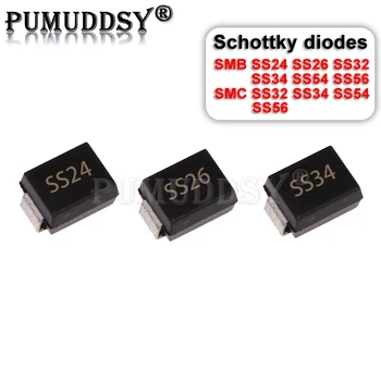 50PCS Diodo Schottky SMB SS24 SS26 SS32 SS34 SS54 SS56 SMC SS32 SS34 SS54 SS56 SMD Diodi